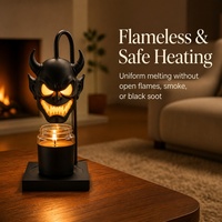 Lampe diffuseur de parfum démon Halloween pour décoration intérieure transfrontalière, lampe à bougie fondante, lampe d'aromathérapie, lampe de table d'ambiance pour chambre réglable