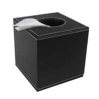 Boîte à mouchoirs en papier rouleau carré en cuir PU porte-serviettes en tissu