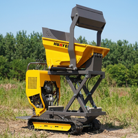 Mini-dumper sur chenilles HUAYEE, moteur essence refroidi par air, boîte de vitesses, benne hydraulique, haute efficacité, certifié CE