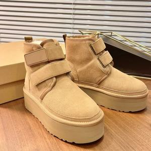 Bottes de neige classiques en cuir de luxe de haute qualité UGGss, hauteur genou, résistantes au froid extrême, pour l'extérieur, style décontracté - Product Image 2