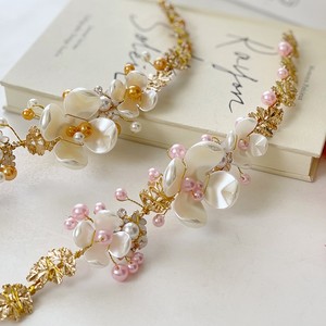 Perle Mariage Bandeau Or Fille Fleur De Mariée Cheveux Pièce Princesse Feuille Coiffe W352 - Product Image 2