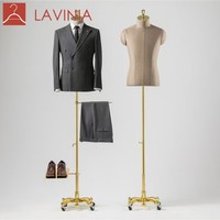 Mannequin homme en fibre de verre gris Lavinia, corps entier debout avec tête, taille personnalisée pour vitrine de boutique
