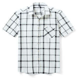 Chemises Oxford pour hommes 100% coton respirantes, nouvelles chemises décontractées à manches courtes, à carreaux, rayées, col carré, été - Product Image 4