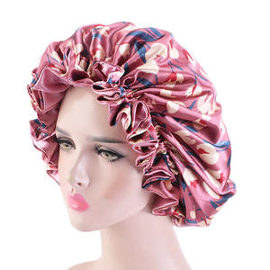 महिलाओं के लिए कस्टम सैटिन बोननेट महिलाओं के लिए कस्टम सैटिन बोननेट, बालों वाली टोपी महिला सिर पुष्प प्रिंट बाल सहायक उपकरण पहनते हैं - Product Image 3