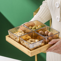 Assiette à collation en verre avec couvercle Plateau à fruits séparé pour bar club KTV Stockage et conteneur de nourriture