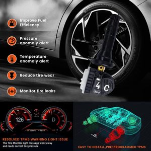 เซ็นเซอร์วัดแรงดันลมยาง ATURMC TPMS 433MHz แบบภายนอก ใช้ได้กับรถยนต์ทั่วไป - Product Image 3