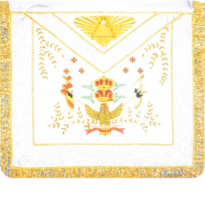 Masonic Blue Lodge Officers Embroidered <b>Leather</b> <b>Apron</b> Set of 11 Sew On Badge Magnetic Regalia - Product Image 1