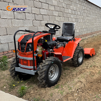 Mini Tractor Agrícola de 4 Ruedas, Compacto y Multifuncional, con Bomba de Caja de Cambios de 3 Velocidades para Motor, Ideal para Pequeñas Granjas