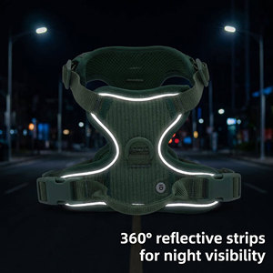 Harnais réfléchissant pour <span class=keywords><strong>chien</strong></span> avec anneaux en D avant et arrière, poignée anti-traction, poche GPS dissimulée, gilet respirant réglable pour la promenade et l'entraînement - Product Image 1
