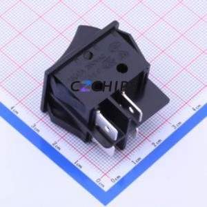 R210-C5N-BB Rocker Switch Through hole Component (THT) Switch Concave Bend Solder Tab Black 16A - Product Image 2