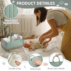 <span class=keywords><strong>Bolsa</strong></span> de Almacenamiento Portátil Grande, Resistente al Agua, de Poliéster, para Guardería, con Divisor Extraíble, Diseño Estampado, Organizador de Pañales - Product Image 5