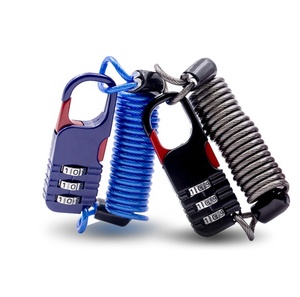 Serrure polyvalente à câble métallique haute sécurité à 3 chiffres combinaison pour <span class=keywords><strong>casque</strong></span> de bicyclette et de <span class=keywords><strong>moto</strong></span> Serrure de vélo pliante - Product Image 1