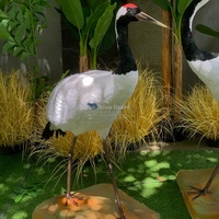 Modèle d'animal animatronique grandeur nature pour l'intérieur, simulation de grue à tête rouge, modèle à vendre