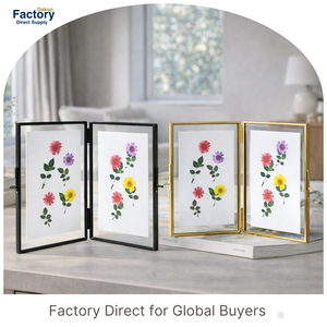 Cadre <span class=keywords><strong>photo</strong></span> <span class=keywords><strong>en</strong></span> <span class=keywords><strong>verre</strong></span> à double ouverture pour l'affichage de fleurs pressées, fait à la main, durable, décoration de table, style de maison - Product Image 3