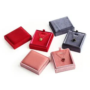 2020 popular fashion velvet pink suede ring jewelry box jewellery valintin's day pendant necklace packaging boxes