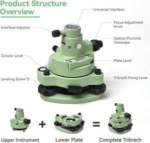 Adaptateur de tribrach de topographie SingularXYZ, base à trois griffes verte, plomb optique, filetage 5/8 po, pour station totale GNSS GPS RTK <span class=keywords><strong>et</strong></span> prisme - Product Image 5