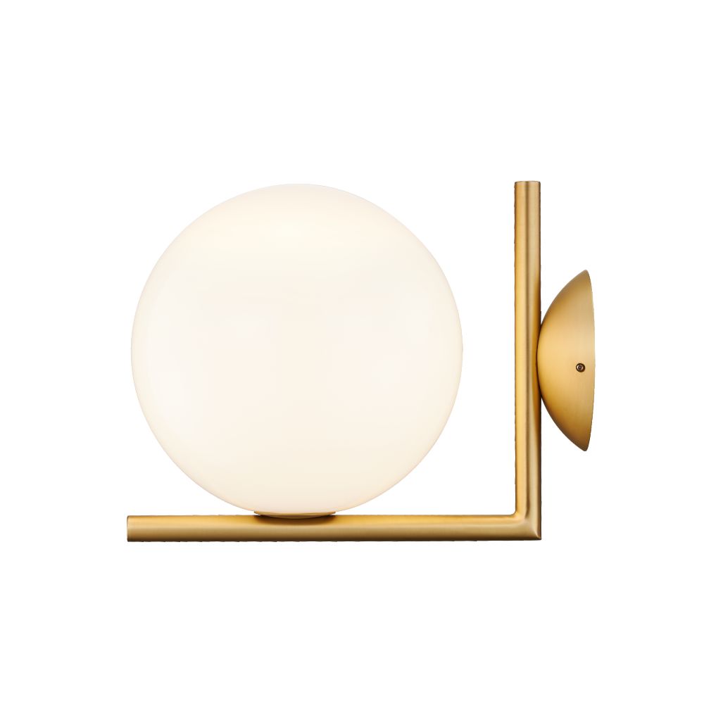 Современный декор в скандинавском стиле для дома и отеля, настенный кронштейн с белым стеклянным шариком, медный, латунный, декоративный, необычный светодиодный настенный светильник