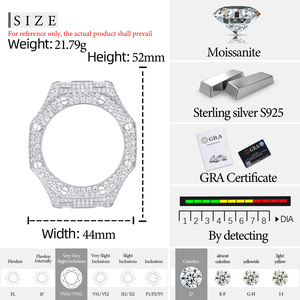Lunette de montre de luxe en moissanite sertie à visser, accessoires de mode, plaqué or, diamants VVS, pièces de boîtier de montre Iced Out pour GA2100 - Product Image 6