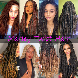 Afro Twist 24 pollici 100g Kinky <span class=keywords><strong>Marley</strong></span> Crochet treccia capelli sintetici Extension per le donne di colore - Product Image 6