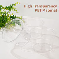 Contenants jetables transparents écologiques personnalisables avec logo pour fruits, légumes, traiteur, plats à emporter, bols d'açai, gobelets en plastique PET avec couvercles, 640 ml