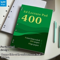 Bloc-notes universel A4 pour étudiants et bureaux, 100 feuilles, couverture en papier perforée, ligné, imprimé, bloc-notes de brouillon