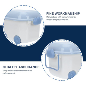 Custom New Colors Plastic Kids Organizer Containers Cute Pig Shape Storage Boxes <b>Bins</b> with Wheels Handles Home Use PP Material - Product Image 3