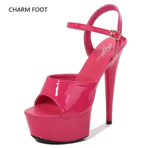 Catwalk-zapatos de tacón alto con plataforma para mujer, calzado sexy de 15cm, color negro - Product Image 1