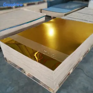 Fabrication de haute qualité fournir des feuilles acryliques miroir dorées flexibles de 1mm