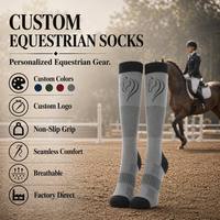 Chaussettes d'équitation pour jeunes avec logo personnalisé, respirantes, à compression, hauteur genou, chaussettes de sport athlétiques pour hommes et femmes