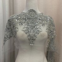 Dentelle à paillettes, dentelle à broderies perlées, dentelle décorative ethnique, décorations de mariage pour la conception de vêtements, vente chaude