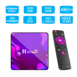 Boîtier <span class=keywords><strong>TV</strong></span> H10 MAX Network H313 4K HD Android 10 avec processeur Quad Core, Wi-Fi double bande, 2 Go de RAM et 16 Go de stockage, prise en charge de la résolution - Product Image 2