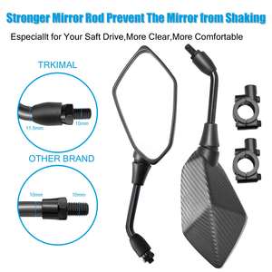 Espejo Retrovisor Universal Ajustable para Motocicleta - Espejo Convexo Rómbico con Tornillo de Rosca a la Derecha de 10 mm, 8 mm, 10 mm - Product Image 2