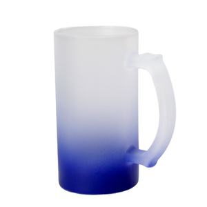 Chope à bière en verre de blé de sublimation de 16 oz, colorée et givrée, de haute qualité - Product Image 1