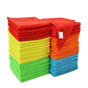 Paño de microfibra para limpieza del hogar, paquete de 10 unidades de 40x40cm, 200gsm rosa, azul, amarillo, verde, rojo