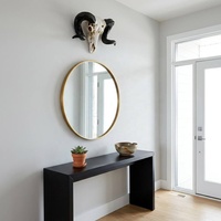 Tête de bœuf décorative murale, fausse taxidermie, style ferme, sculpture de tête de mouton peinte à la main pour salon, entrée, art mural pour la maison