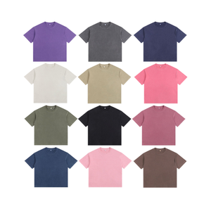 Camiseta Vintage lavada con ácido de 350gsm, Camiseta 100% de algodón de alta calidad con bordado pesado, camiseta desgastada Unisex de gran tamaño - Product Image 4