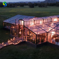 Tente de réception moderne pour 400 personnes, avec murs en PVC transparent, pour mariage, fête, restaurant, utilisable toute l'année