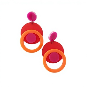 Pendientes de aro con patrón de palanca verde azul en negrita, pendientes de gota para mujer, joyería llamativa de moda, Perla de diamante, accesorio de regalo de piedra principal - Product Image 3