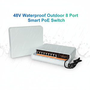 <span class=keywords><strong>Switch</strong></span> PoE Smart da Esterno Impermeabile 48V, 8 Porte <span class=keywords><strong>Gigabit</strong></span> <span class=keywords><strong>Ethernet</strong></span> 12Gbps IEEE802.3af/at 8x10/100/1000M RJ45 120W Certificato CE/FCC - Product Image 1