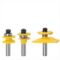 Fraise à queue CNC 3 pièces pour le travail du bois, en carbure, 2 flûtes, diamètre 8 mm, hélice 45°, tranchant de coupe 16 mm, HRC 45, pour machine de gravure OEM DIAOKE TZ