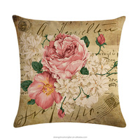Housse de coussin décorative à fleurs vintage de printemps avec fermeture éclair dissimulée, robuste pour la maison, la voiture, le canapé, 18*18 pouces