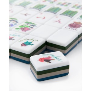 Ensemble de Mahjong de Luxe Personnalisé Pliable et Superposé, Imprimé UV, Gravé, Mini, de Voyage, pour 4 Joueurs, Écologique, Durable, 160 166, Divertissement - Product Image 4