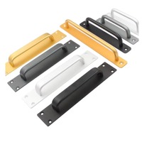 Poignée carrée en alliage d'aluminium pour tiroir de meuble de cuisine, poignée de porte coulissante, poignée de porte en verre