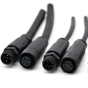 M12 4pin nữ <span class=keywords><strong>4</strong></span>-<span class=keywords><strong>pin</strong></span> nam vít cáp chống thấm nước và FEM 5pin dây để kết nối cáp - Product Image 1