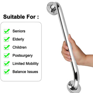 Barres d'appui en acier inoxydable Snein, 30, 40, 50 cm, antidérapantes, pour la sécurité dans la salle de bain, pour personnes âgées, handicapées, toilettes, douche - Product Image 2