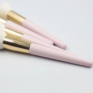 Ensemble de 10 pinceaux de maquillage professionnels rose doré, poils doux haute densité, personnalisation de la marque, pinceaux cosmétiques pour le visage et les yeux - Product Image 4