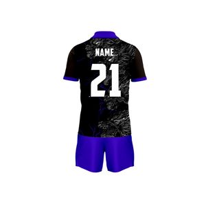 Unisex custom polyester voetbaltenue met digitale print, topmodel voetbalkleding voor volwassenen, inclusief naam- en teamlogo-print. - Product Image 3