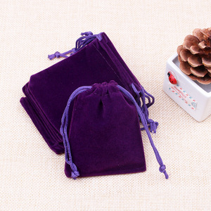 Mini Drawstring Bag Wholesale Custom Logo Velvet Bag Drawstring <b>Pouches</b> Luxury Gift Jewelry Bag - Product Image 5
