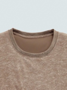 เสื้อยืดแขนสั้นสีพื้นสไตล์เรโทรมินิมอลสำหรับผู้ชาย สวมใส่สบายและปรับแต่งได้ เหมาะสำหรับทั้งผู้ชายและผู้หญิง F10 - Product Image 3