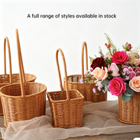 Panier à fleurs en osier SEEWIN, petit panier en rotin tissé à la main, écologique, réutilisable, pour la décoration de la maison et du jardin